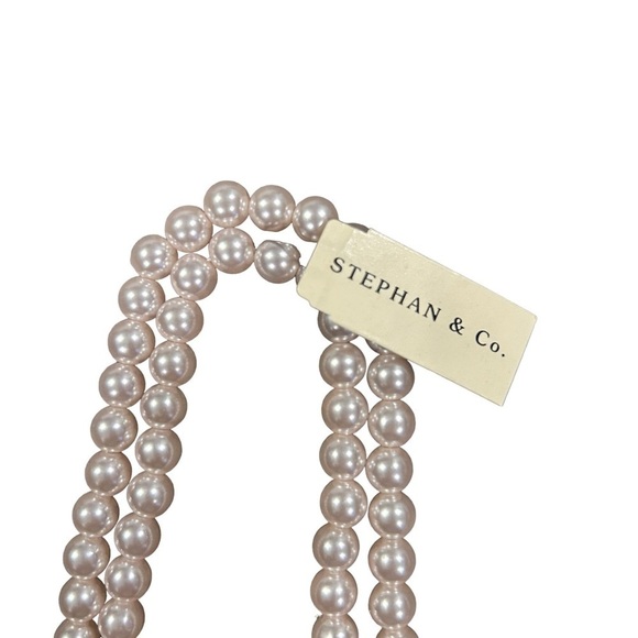 Pale Pink Faux Pearl Long Single Strand Necklace by Stephan & Co. - Picture 5 of 14